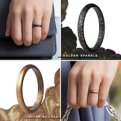 ThunderFit Stackable Silicone Wedding Rings for