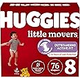 Huggies Size 8 Diapers, Little Movers Baby Diapers, Size 8 (46+ lbs), 76 Count (2 Packs of 38), Packaging May Vary