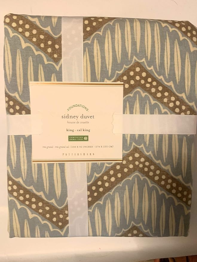 Amazon Com New Pottery Barn Sidney Chevron King Duvet Cover Home