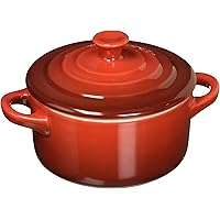Le Creuset Stoneware Mini Round Cocotte, 8 oz., Cerise