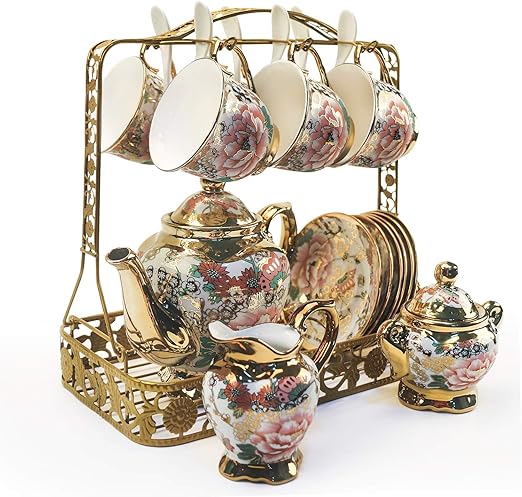 Amazon.com: Juego de tazas de café Hunkie con diseño de hueso europeo, taza de cerámica y platillo de té (juego de mariposas): Kitchen \u0026 Dining