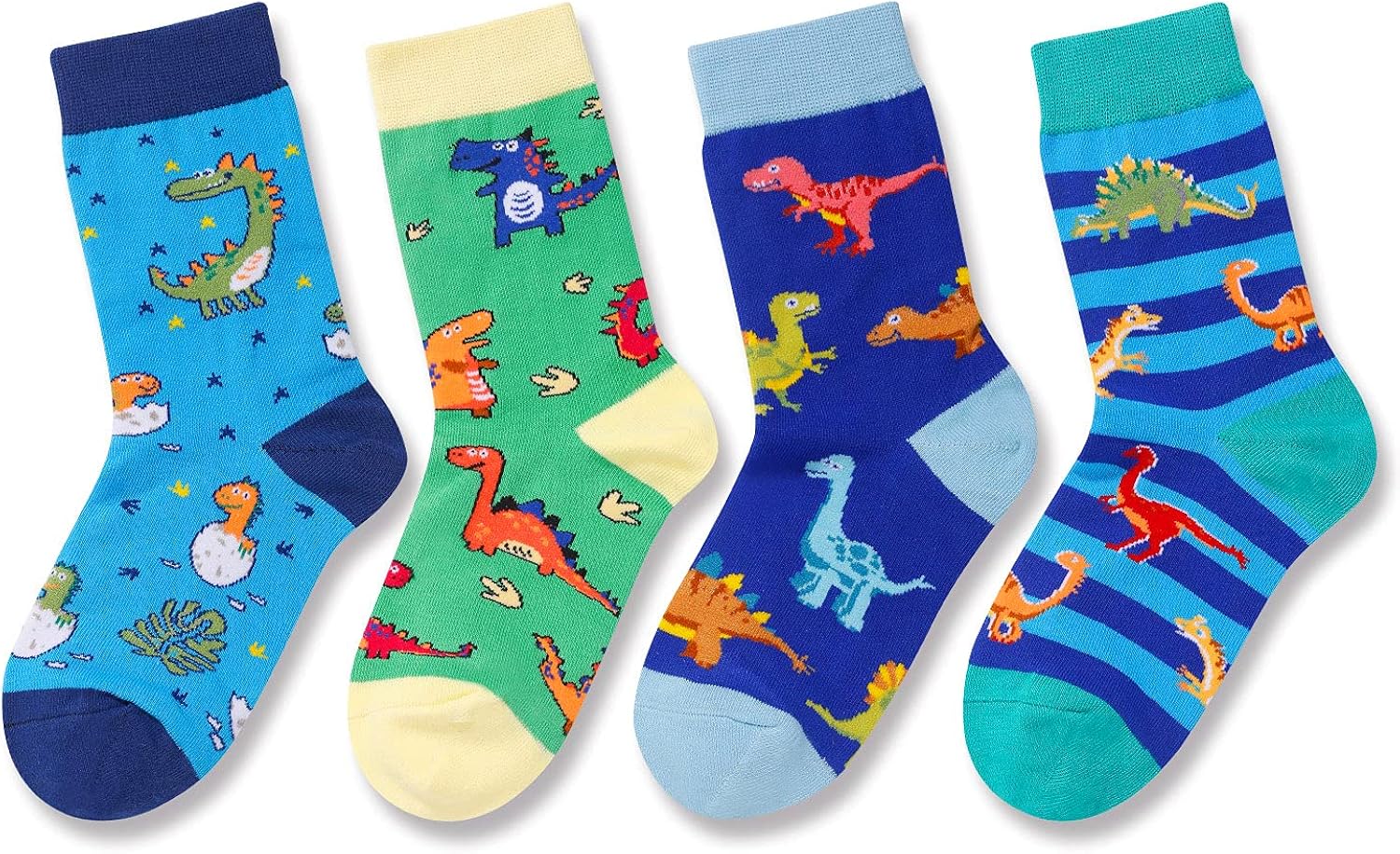 HAPPYPOP Boys Crew Socks Novelty Crazy Shark Animal Space Sports Food Socks for Kids Gift Box: Clothing