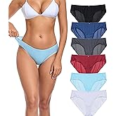 ANLIQI Womens Underwear Pack Bikini Briefs Panties Cotton Modal Moisture Wicking Soft Hipster Undies for Ladies