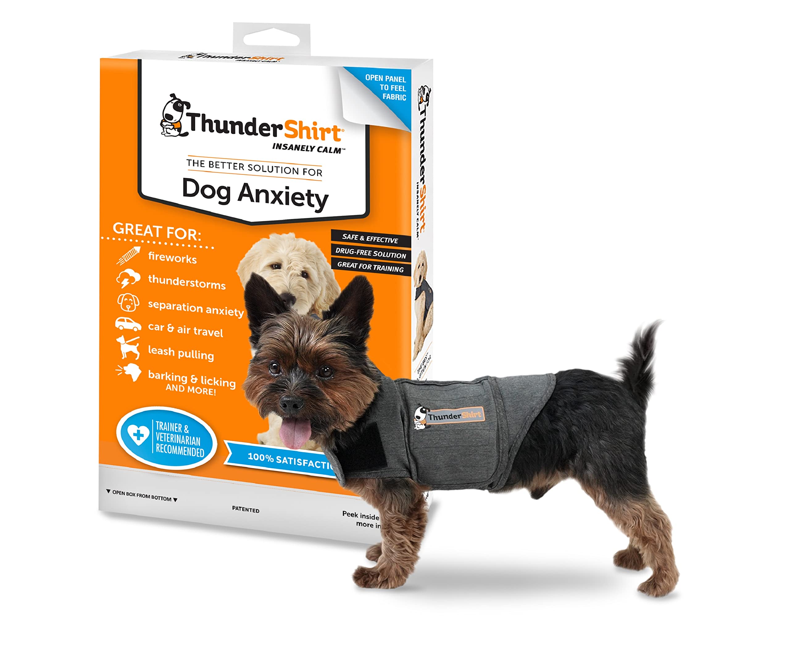 ThunderShirt for Dogs | Calming Jacket for Dogs | Puppy Coats for Small Dogs XS | Dog Anxiety Jacket | Instant Natural Relief for Storms, Fireworks & Separation | Grey Dog Coat | 5 Sizes, Grey, XS — image 1