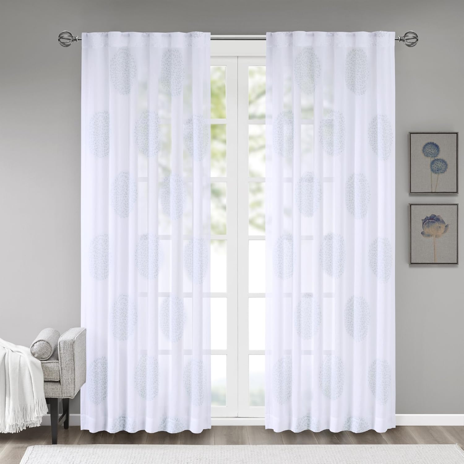 Madison Park Pattern Voile Bedroom, Modern Contemporary