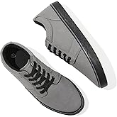 BENPAO Mens White Casual Shoes All Black Fashion Sneakers for Men Low Top Lace Up Canvas Shoes