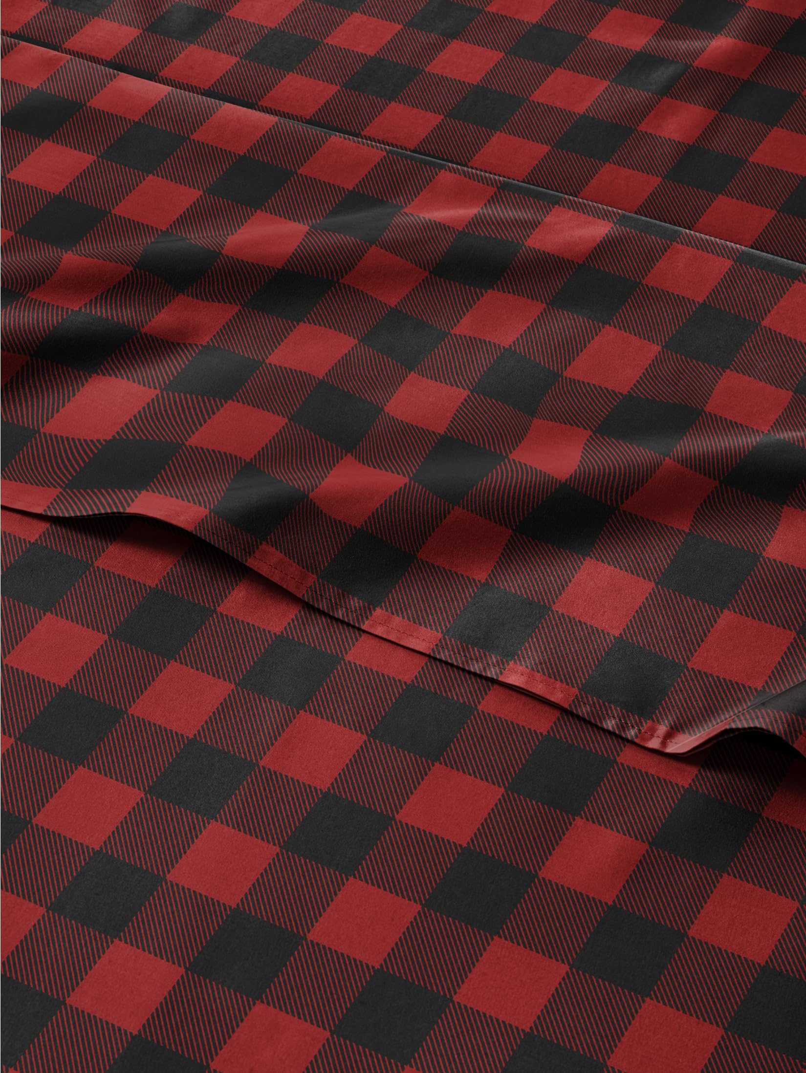 Queen Christmas Buffalo Plaid Sheet Set - Holiday Xmas Pattern Bedding Set - Deep Pockets - Snug Fit - 4 Piece - Wrinkle Free - Cooling Comfy Festive Winter Holiday Sheets for Women, Men, Kids & Teens Image
