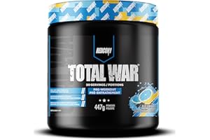 REDCON1 Total War Pre Workout Powder, Blue Lemonade - Beta Alanine + Citrulline Malate Vegan & Keto Friendly Preworkout for M