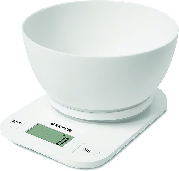 Salter Electronic Bowl Scale, Chrome, Silver, 18.5x21.5x14.5 cm Amazon.co.uk Kitchen & Home
