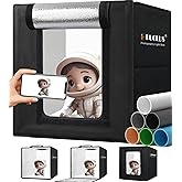 DUCLUS Light Box Photography, Portable Photo Studio Booth Box, 10" x 10" Professional Mini Shooting Tents with 104 LED Lights Dimmable, 6 Backdrops for Small Product: Jewelry, Miniature Models etc.
