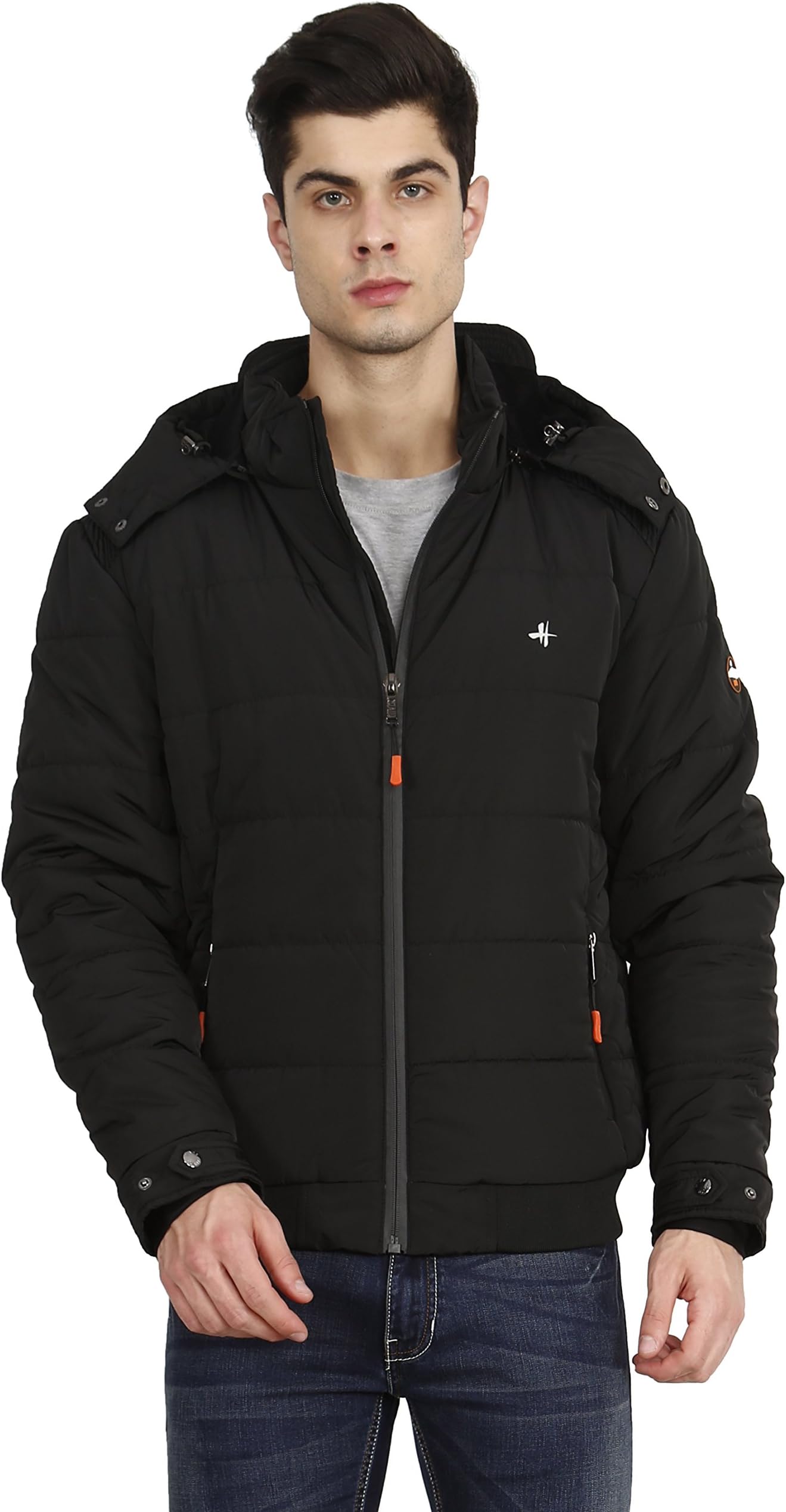 Men's Nylon Jacket Water Proof Full-Sleeved Winter Jacket with Hood For Minus Degree