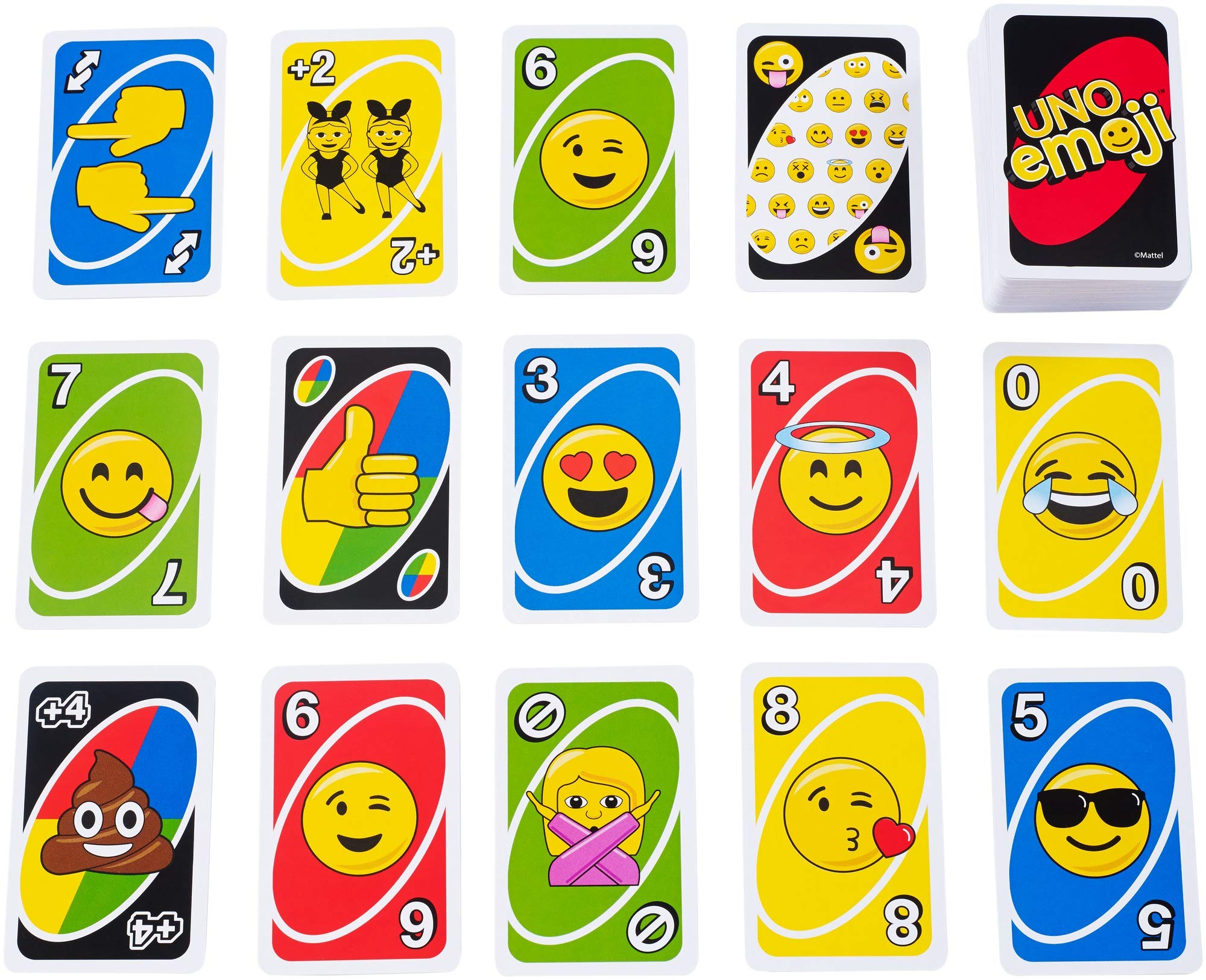 Mattel Games UNO Emojis Multicolor Basic Pack for 7 years and up