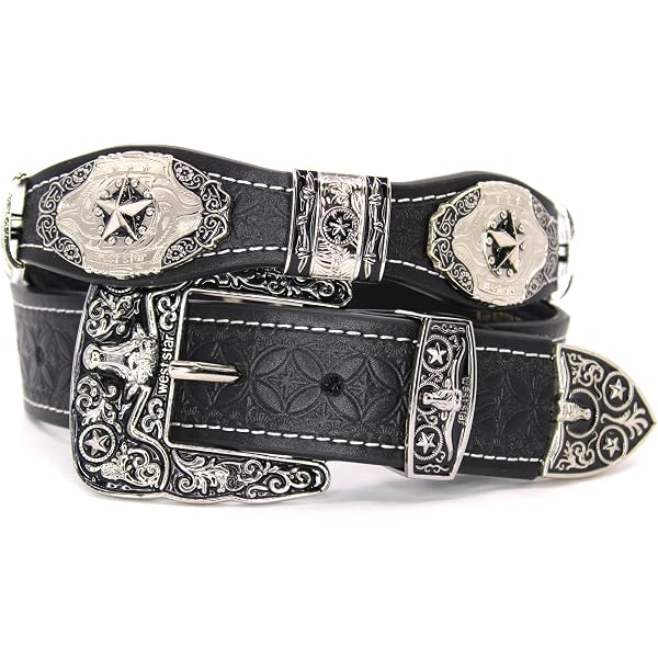 Amazon.com: Adjustable Black Western Hat Band with Antique  display picture 2