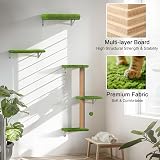 FUKUMARU Cat Wall Furniture Set 4 in 1 Green 16 Inch Drywall Compatible view 7