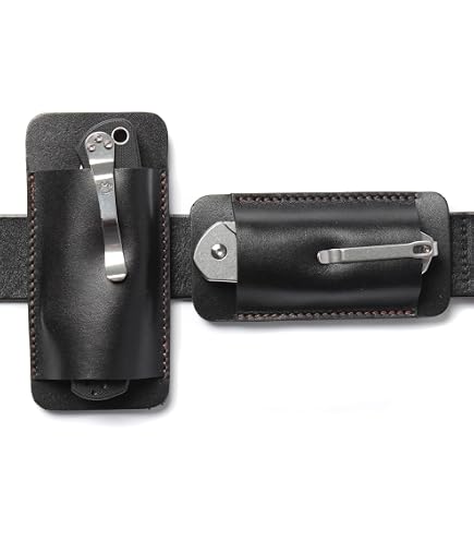 Funda De Cuero Para Cuchillos - Estuche Plegable Para Cinturón, Con Cierre A Presión, Para Navajas Y Multiherramientas