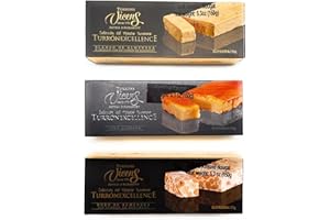 CARMEN & LOLA EAT ESPAÑA! Spanish Turrón Excellence Assortment Bundle – 3-Pack (150g Each) – Burnt Egg Yolk , Soft Almond Turrón, Hard Almond Turrón (Yema Quemada + Blando de Almendra + Duro de Almendra) – Traditional Holiday Nougat Sweets