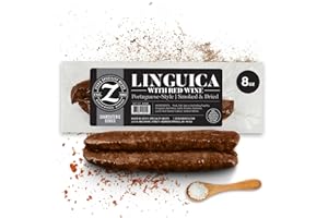 ZICK'S SPECIALTY MEATS Zick’s Specialty Meats Linguica Portuguese Sausage w/Red Wine (8oz) | Dried and Smoked Sausage | Premium Charcuterie Series | Naturally Cured Portuguese Snacks | Perfect for Meat Gift Pack