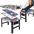 Sunnydaze 5-in-1 Multi-Game Table for Kids - Combo Game Table with Billiards, Push Hockey, Foosball, Ping Pong, and Basketball - 45-Inch