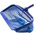 AnSun Upgraded Pool Skimmer Net, Heavy Duty Leaf Rake for Cleaning Swimming Pool & Pond, Fine Mesh Deep Bag Catcher with Strong Plastic Frame