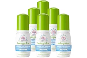 Babyganics Foaming Pump Hand Sanitizer, Alcohol Free, Travel Size, Fragrance Free, Kills 99.9% of Common Bacteria, Moisturizing, 1.69oz (Pack of 6)