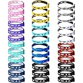 12/24/36/60PCS WWJD Bracelets, Adjustable Handmade Colorful What Wound Jesus Do Bracelets Bulk, Sewn Webbing Inspirational Christian Wristbands Religious Woven Bracelet Silicone for Women, Men, Kids
