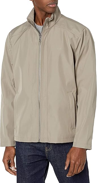 calvin klein men's poly bonded open bottom jacket