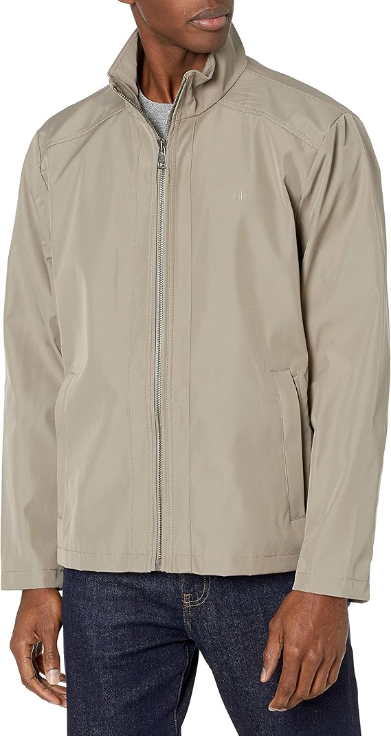 calvin klein men's soft shell open bottom jacket