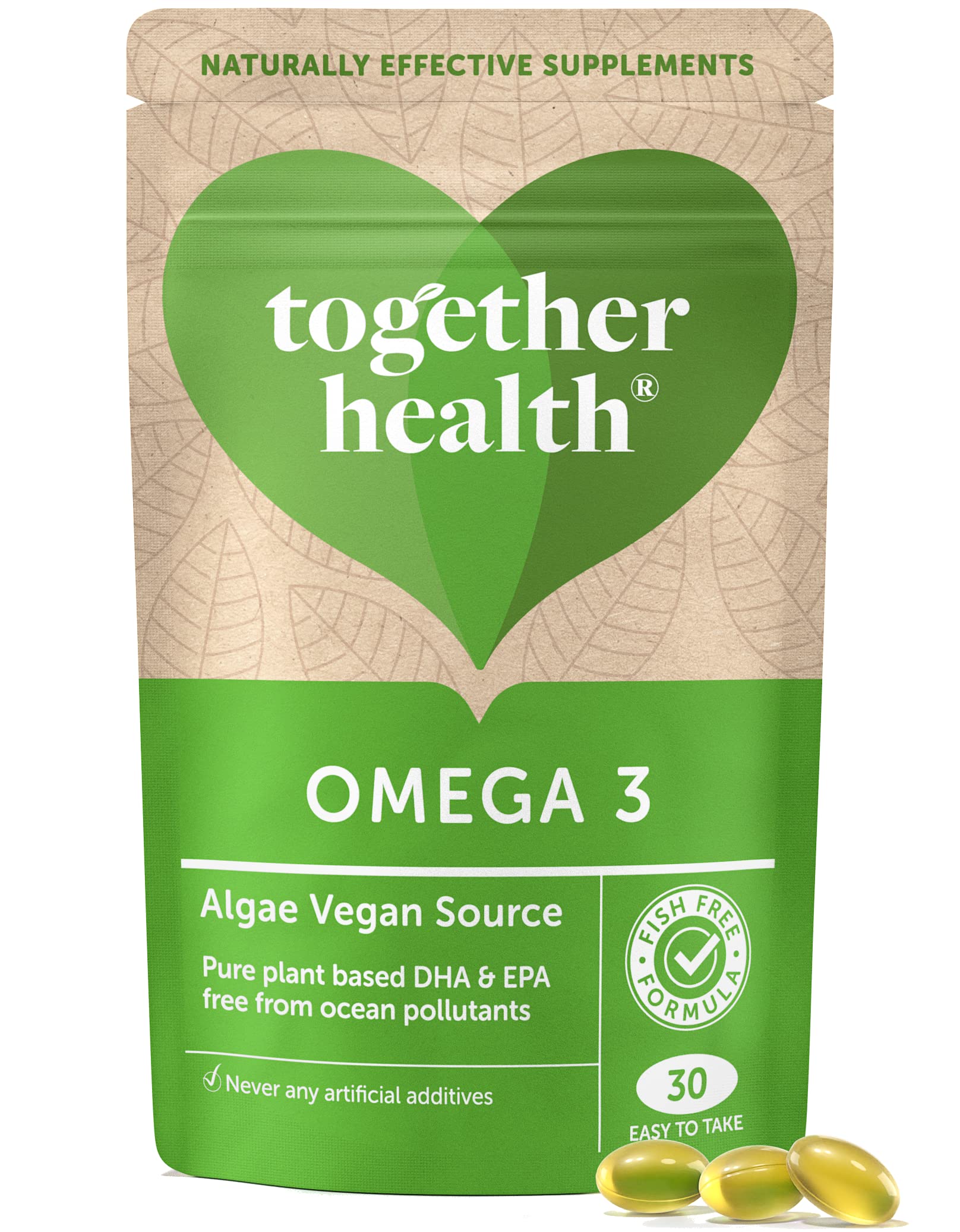 Vegan Omega 3, Contains Both Dha and Epa. Sourced from Pure Algae Without Fishy Aftertaste. Made in The UK – 30 Softgels