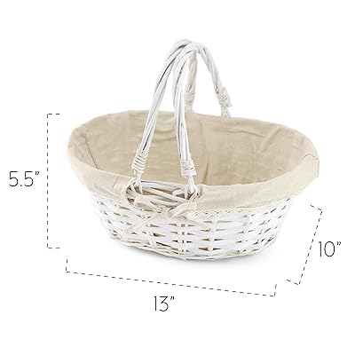 Buy Cornucopia Wicker Basket With Handles White Painted For Easter Picnics Gifts Home Decor And More 13 X 10 X 6 Inches Online In Turkey B084c3rhw6