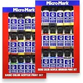 Micro-Mark Brush-on and Airbrush Basic Color Paint Set Bundle