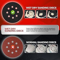 POTUINOM 50PCS 5 inch Silicon Carbide Sanding Discs