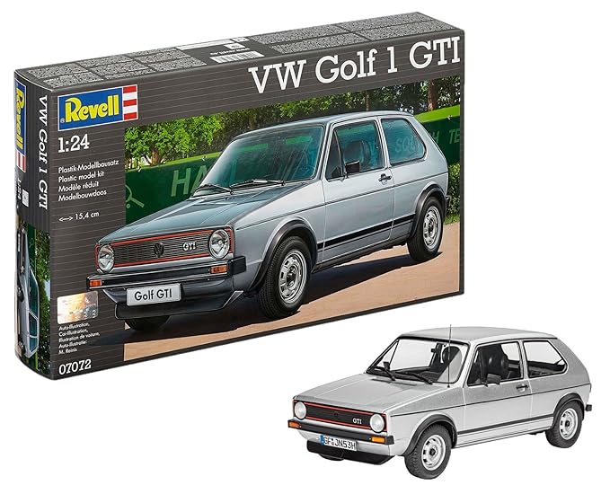 Revell Modellbausatz Auto 1:24 - Volkswagen VW Golf 1 GTI im Maßstab 1:24, Level 4, originalgetreue Nachbildung mit vielen De