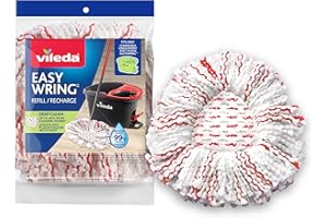 Vileda EasyWring Deep Clean Mop Head Refill (Pack of 1) | 40% More Cleaning Power on Stubborn Dirt | Machine-Washable & Reusa
