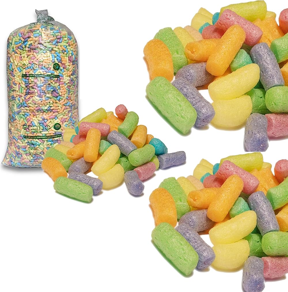 Pluto Packaging EcoFlo Multicoloured Biodegradable Void Fill Packing Peanuts 30