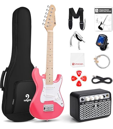 Amazon.com: Pink 30 Inch Kids Electric Guitar Beginner Kit