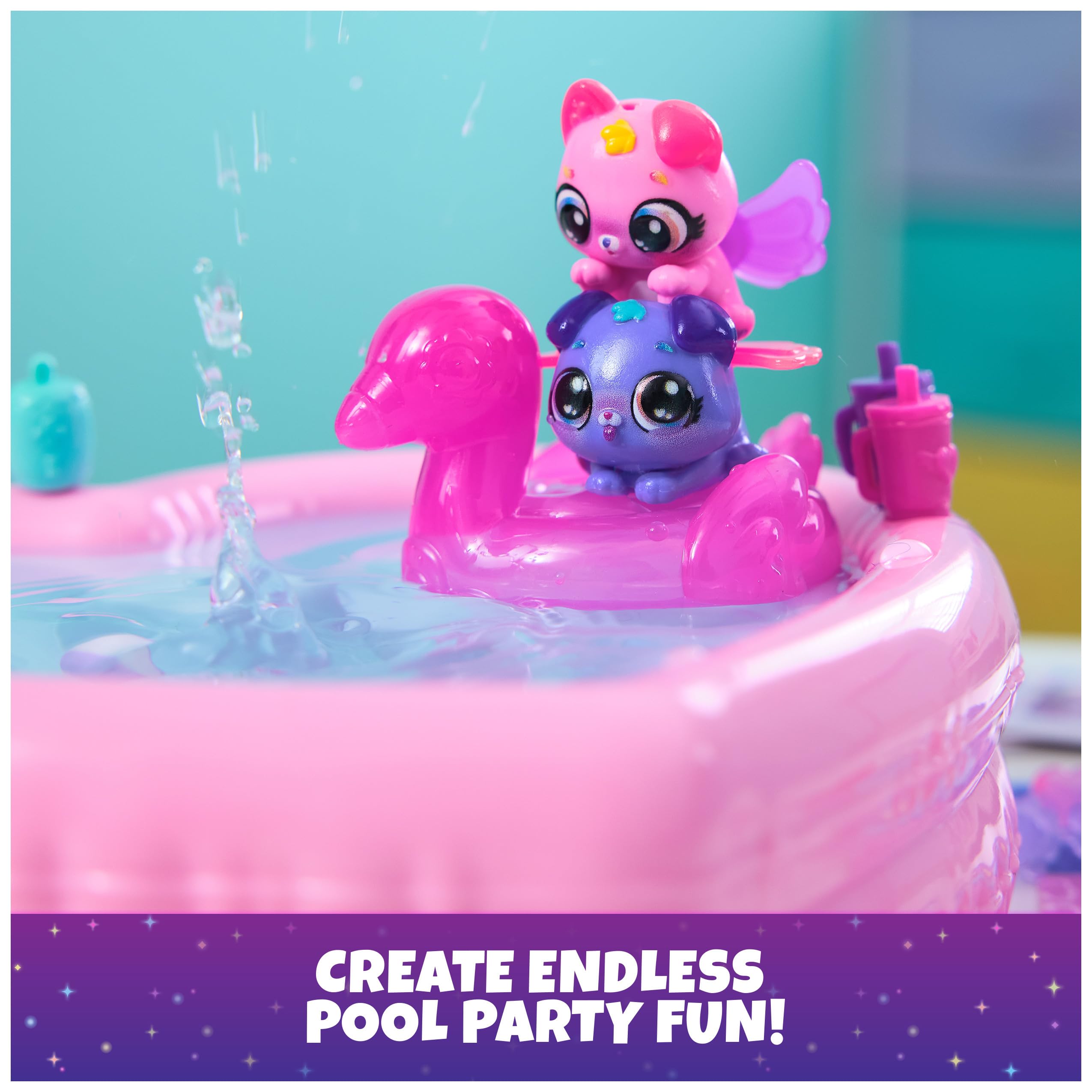 Hatchimals Alive, Neon Rainbow Bestie Pool Party with 2 BFF Figures in Color Reveal Eggs, 14 Accessories, Gifts & Stocking Stuffers for Girls & Boys Ages 3 & up