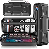 Fegliea Switch Carrying Case for Nintendo Switch 2, Travel Carrying Case with Large Capacity Portable for Joycon, Hard Shell Switch 2 case with 10 Games Slot,Black