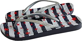 Amazon.com | Capelli New York Ladies Fashion Flip Flops With Octagon Gem  Trim Rose Gold Size 6 | Flip-Flops