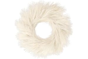 Sggvecsy Pampas Grass Wreath 26’’ Faux Pampas Wreath for All Seasons Artificial Pampas Wreath Christmas Decor Boho Wall Decor for Front Door Farmhouse Fall Autumn Xmas Spring Wreath Decoration (Biege)