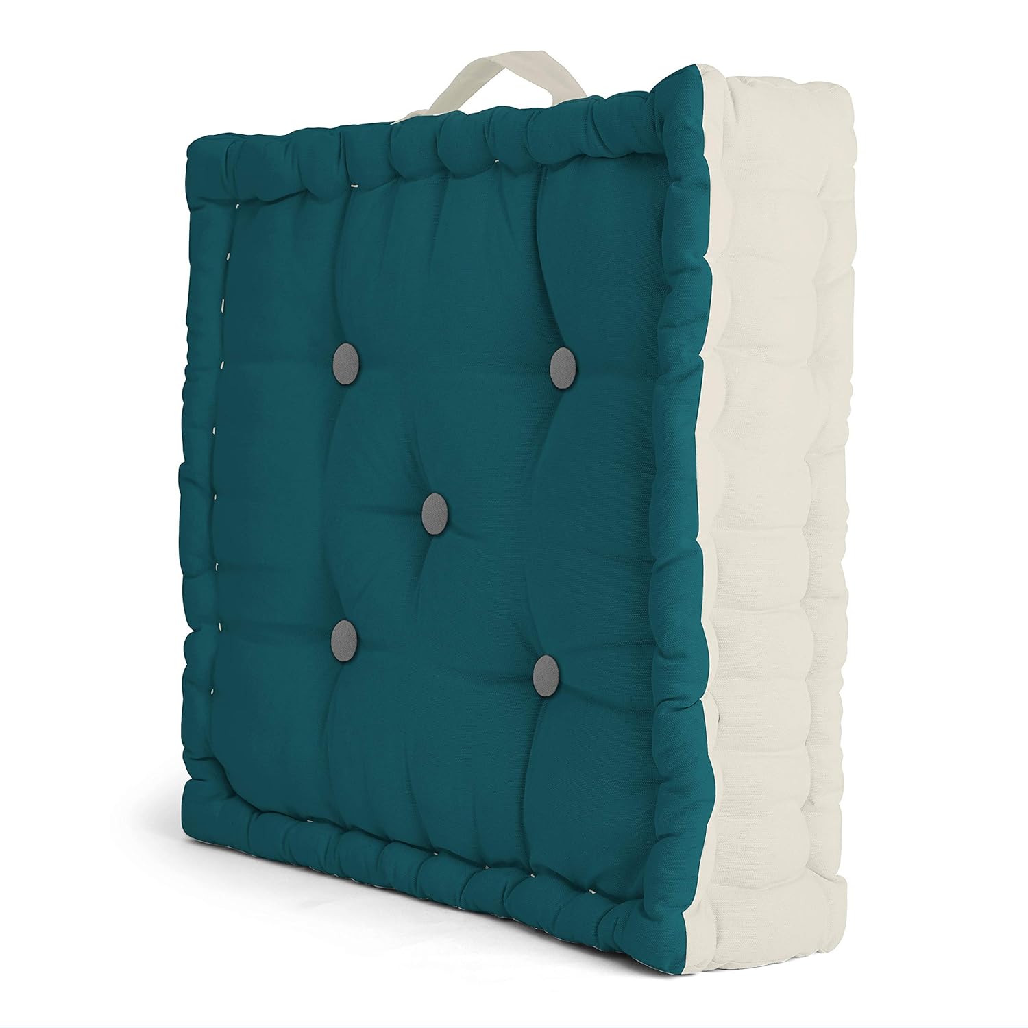 Buy Encasa Homes Square Floor Cushions 60 x 60 x 10 cm Azul Blue