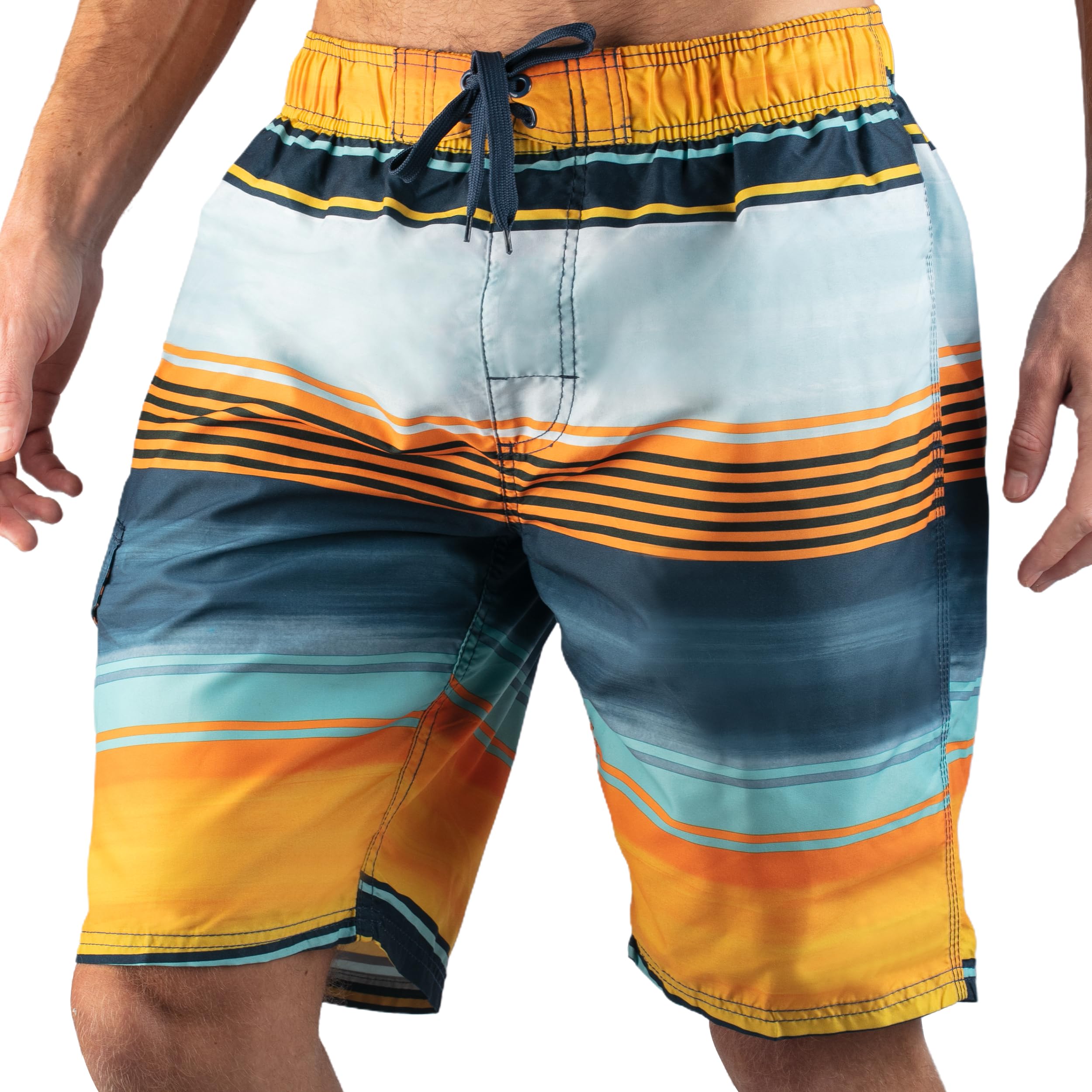 Photo 1 of Kanu Surf Echelon Swim Trunks (Regular & Extended Sizes), Avalon Navy/Orange, XX-Large