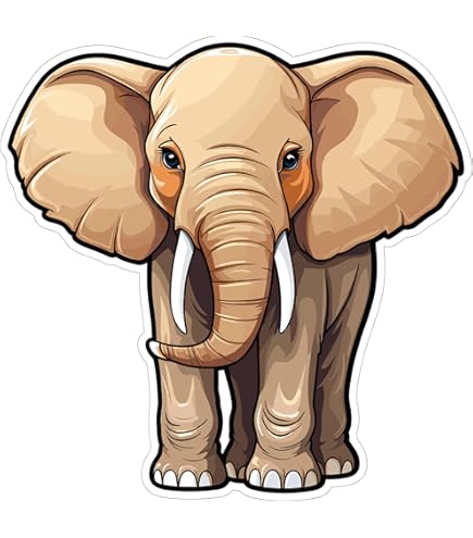 Amazon.com - decals Cute Baby Elephant Dj Sticker - Wall, Car, Truck,  Window - Vinyl, Irregular, Cartoon, Reflective, Single Use