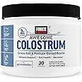 FORCE FACTOR Awesome Colostrum to Support Gut Health, Immune Function, Recovery, & More, Bovine Colostrum Supplement, Pasture-Raised, Grass Fed, Hormone Free, Naturally Unflavored, 30 Servings