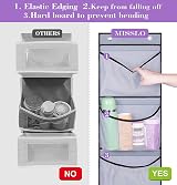 MISSLO 2 Pack Over the Door Organizer with 5 Mesh Pockets Grey view 5