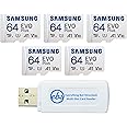 Samsung 64GB Evo Plus MicroSD Card (5 Pack EVO+ Bundle) Class 10 UHS-I SDXC Memory Card for Phone, Tablet, Action Camera (MB-MC64KA) Bundle with (1) Everything But Stromboli Micro & SD Card Reader