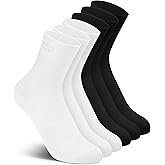 wernies Womens Crew Socks 6 Pairs - Lightweight Thin Casual Calf Socks