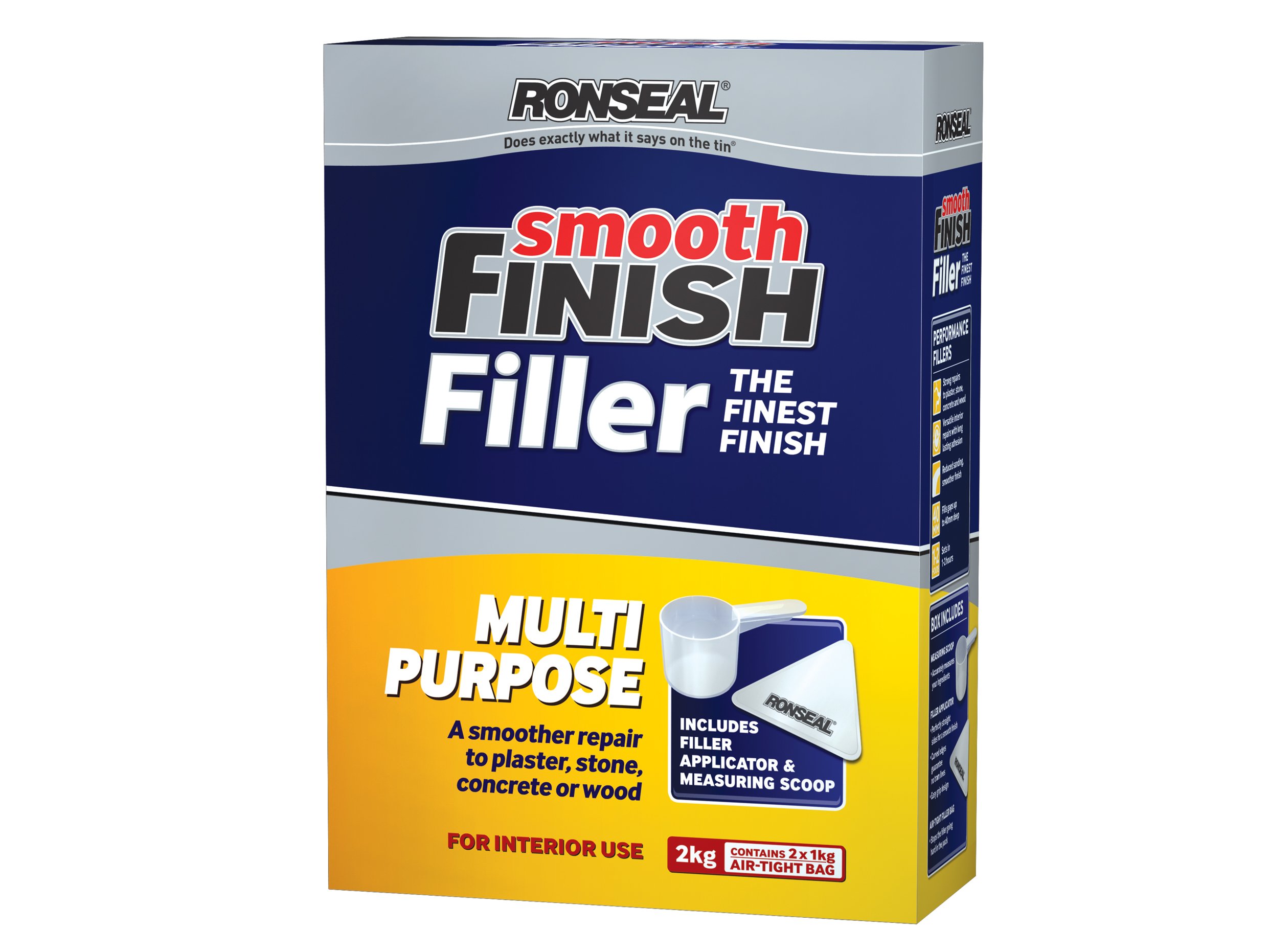 Ronseal RSLMPPF1KG Smooth Finish Filler Multi-Purpose Powder 1Kg, Clear