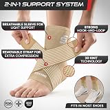 SS Sleeve Stars Ankle Brace Women Men with Removable Strap Beige view 3