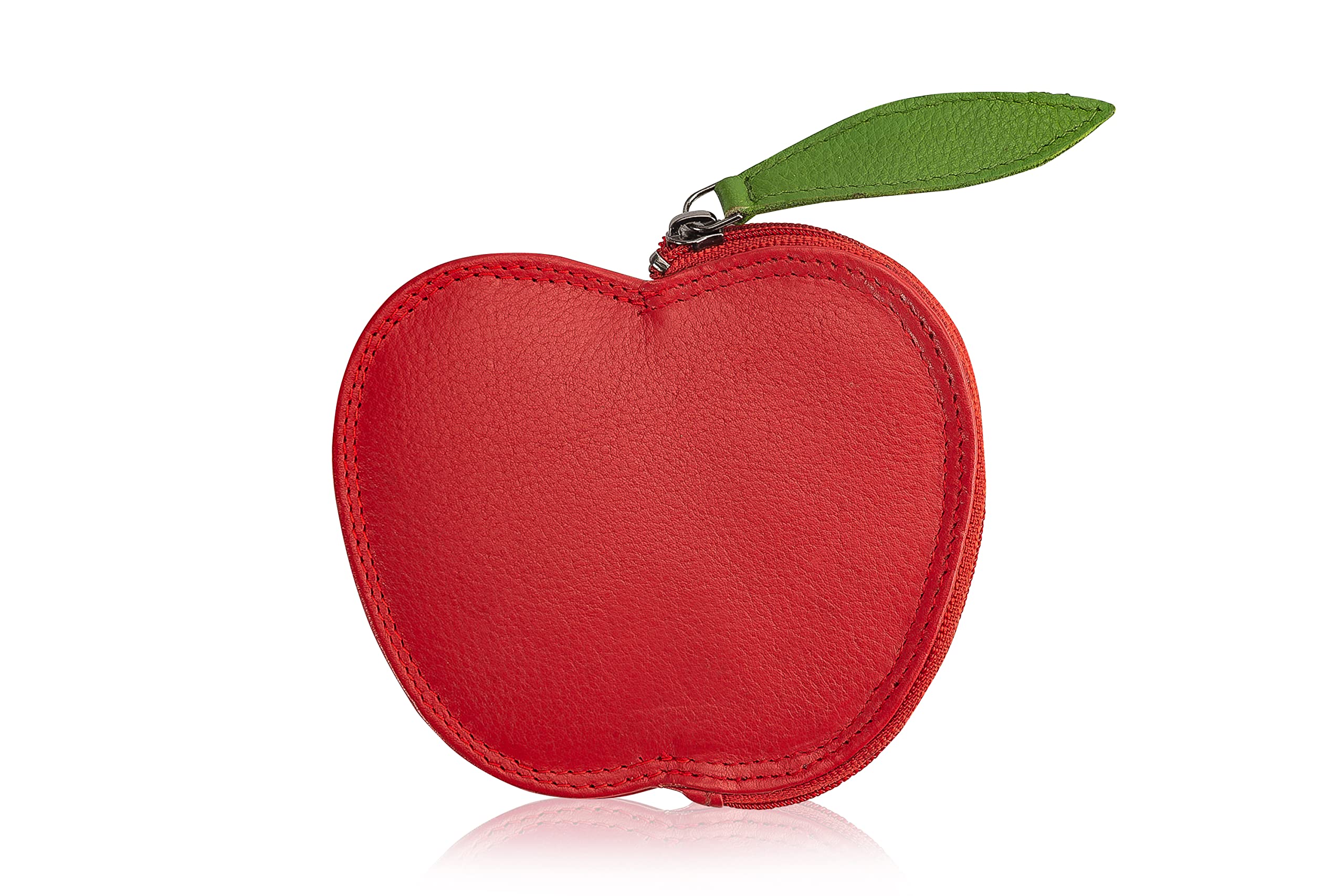Josephine Osthoff Handtaschen-Manufaktur JOSYBAG Leather Purse 'EVE'Apple - Red/Green - Lovingly Crafted moneyfruit Coin Box