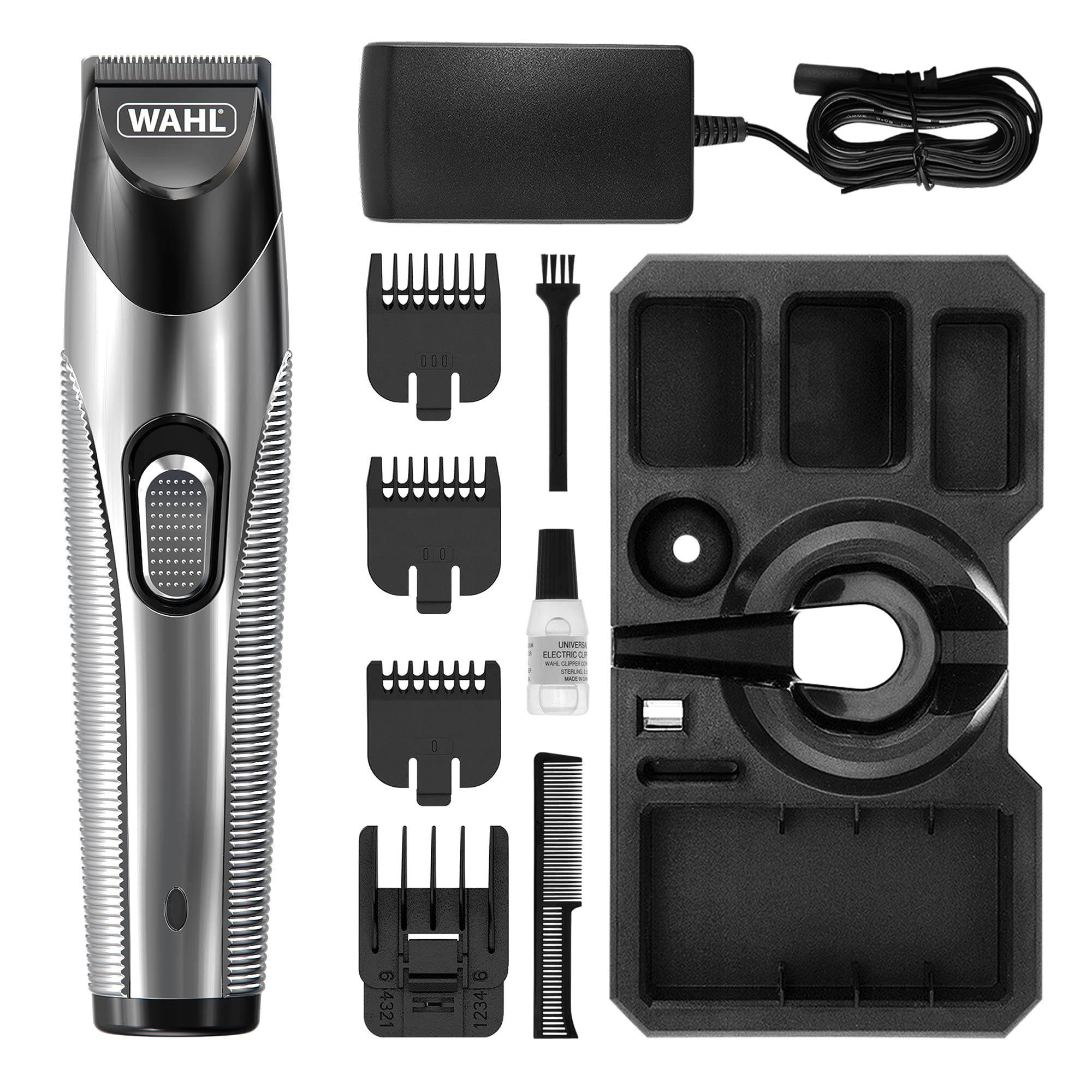 Wahl Cord/Cordless Stubble & Beard Trimmer, Beard Trimmer for Men, Men’s Cordless Hair Trimmers, Stubble Trimmers, Male Grooming Set, for Trimming Beards, Stubble and Hairlines, Beard Care Kit